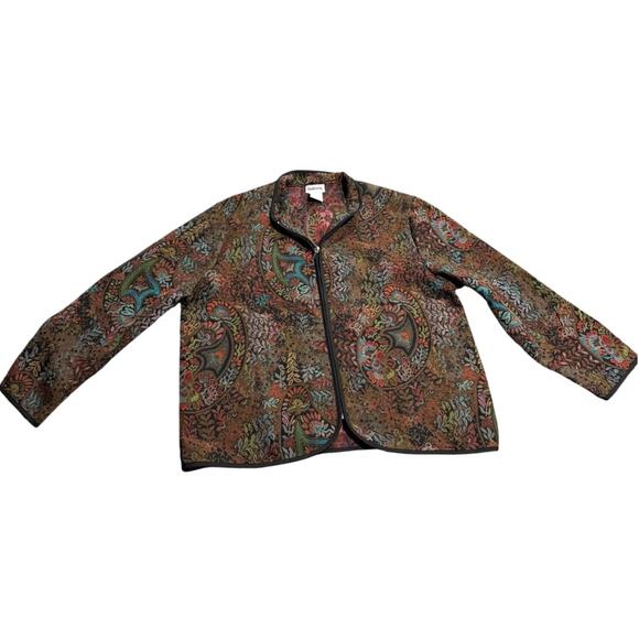 VTG BonWorth Tapestry Blazer Jacket 30422 Womens Small Petite SP Paisley Floral - Picture 1 of 8